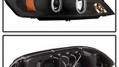 Spyder Auto Black LED Halo Projector Headlights for 2006-2007 Chevrolet Monte Carlo SS                                     - PRO-YD-CHIP06-HL-BK - Image 2