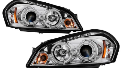 Spyder Auto Chrome LED Halo Projector Headlights for Chevrolet Monte Carlo SS 2006-2007                                     - PRO-YD-CHIP06-HL-C - Image 9