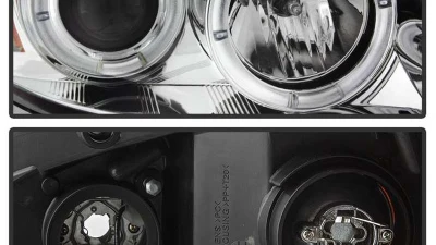 Spyder Auto Chrome LED Halo Projector Headlights for Chevrolet Monte Carlo SS 2006-2007                                     - PRO-YD-CHIP06-HL-C - Image 3