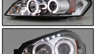 Spyder Auto Chrome LED Halo Projector Headlights for Chevrolet Monte Carlo SS 2006-2007                                     - PRO-YD-CHIP06-HL-C - Image 8