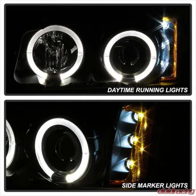 Spyder Auto Halo Black Projector Headlights for Chevrolet Silverado 1500 2500 3500 2003-2006 - PRO-YD-CS03-AM-BK