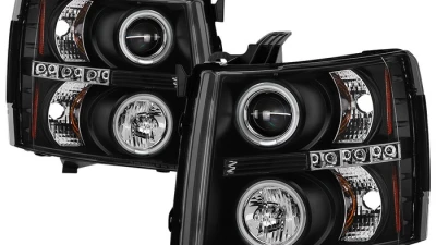Spyder Auto Black CCFL Halo LED Projector Headlights for Chevrolet Silverado 3500 2007-2014                                     - PRO-YD-CS07-CCFL-BK - Image 9