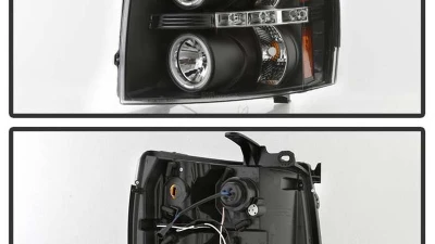 Spyder Auto Black CCFL Halo LED Projector Headlights for Chevrolet Silverado 3500 2007-2014                                     - PRO-YD-CS07-CCFL-BK - Image 2