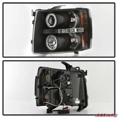Spyder Auto Black CCFL Halo LED Projector Headlights for Chevrolet Silverado 3500 2007-2014 - PRO-YD-CS07-CCFL-BK