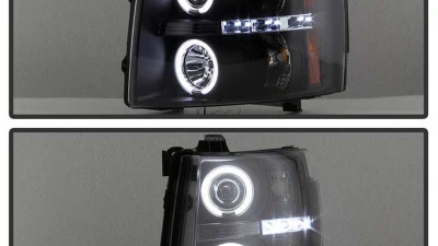 Spyder Auto Black CCFL Halo LED Projector Headlights for Chevrolet Silverado 3500 2007-2014                                     - PRO-YD-CS07-CCFL-BK - Image 8