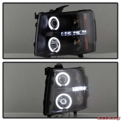 Spyder Auto Black CCFL Halo LED Projector Headlights for Chevrolet Silverado 3500 2007-2014 - PRO-YD-CS07-CCFL-BK