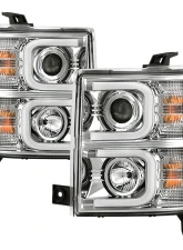 Spyder Auto Chrome DRL Projector Headlights for 2014-2015 Chevrolet Silverado 1500                                     - PRO-YD-CS14-LBDRL-C - Image 10