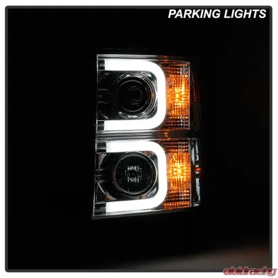 Spyder Auto Chrome DRL Projector Headlights for 2014-2015 Chevrolet Silverado 1500 - PRO-YD-CS14-LBDRL-C