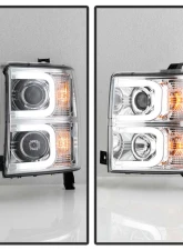 Spyder Auto Chrome DRL Projector Headlights for 2014-2015 Chevrolet Silverado 1500                                     - PRO-YD-CS14-LBDRL-C - Image 7