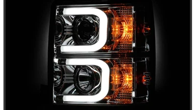 Spyder Auto Chrome DRL Projector Headlights for 2014-2015 Chevrolet Silverado 1500                                     - PRO-YD-CS14-LBDRL-C - Image 8