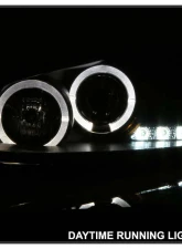 Spyder Auto Black LED Halo Projector Headlights for Dodge Stratus 2001-2006, H1 Lights                                     - PRO-YD-CSEB01-HL-BK - Image 9