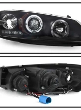 Spyder Auto Black LED Halo Projector Headlights for Dodge Stratus 2001-2006, H1 Lights                                     - PRO-YD-CSEB01-HL-BK - Image 2