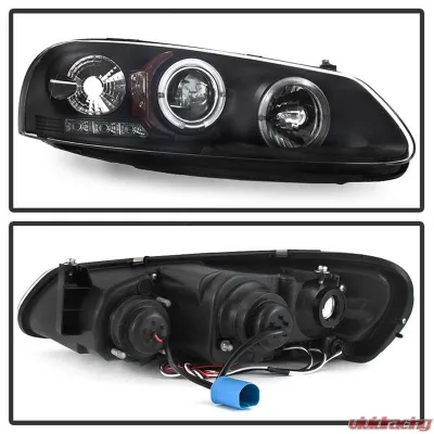 Spyder Auto Black LED Halo Projector Headlights for Dodge Stratus 2001-2006, H1 Lights - PRO-YD-CSEB01-HL-BK