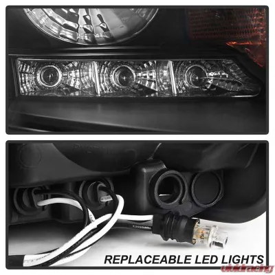 Spyder Auto Black LED Halo Projector Headlights for Dodge Stratus 2001-2006, H1 Lights - PRO-YD-CSEB01-HL-BK