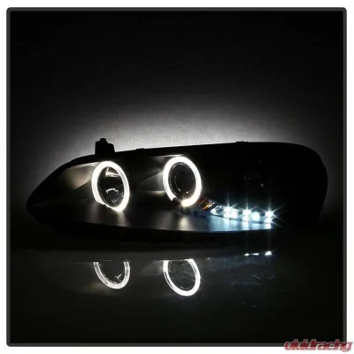 Spyder Auto Black LED Halo Projector Headlights for Dodge Stratus 2001-2006, H1 Lights - PRO-YD-CSEB01-HL-BK