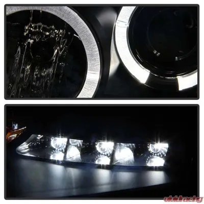 Spyder Auto Black LED Halo Projector Headlights for Dodge Stratus 2001-2006, H1 Lights - PRO-YD-CSEB01-HL-BK