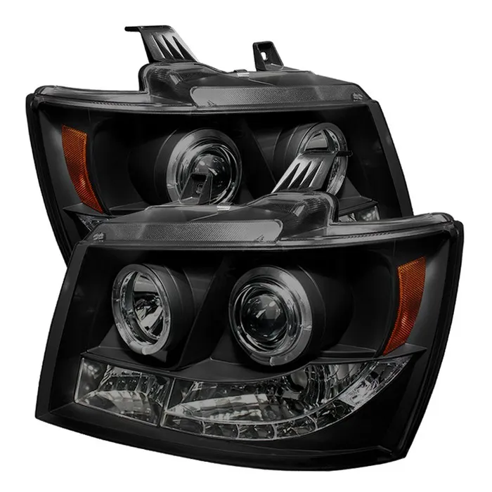 Spyder Auto Black Smoke LED Halo Projector Headlights with High H1 and Low H1 Lights Included Chevrolet Suburban 1500 | 2500 2007-2014 - PRO-YD-CSUB07-HL-BSM