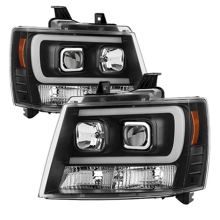 Spyder Auto Version 2 Projector Headlights Light Bar DRL Black Chevrolet Avalanche | Suburban | Tahoe 2007-2014 - PRO-YD-CSUB07V2-DRL-BK