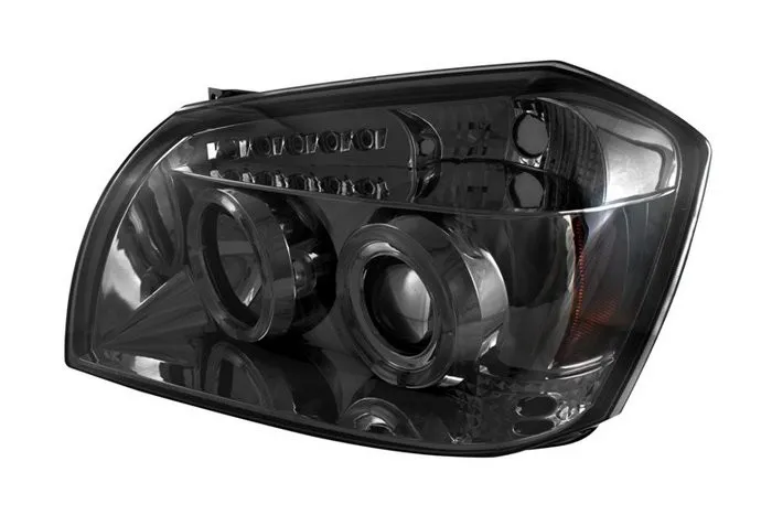 Spyder Auto Smoke LED Halo Projector Headlights with High H1 Lights Included Dodge Magnum 2005-2008 - PRO-YD-DMAG05-LED-SM