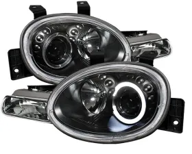 Spyder Auto Black LED Halo Projector Headlights for 1995-1999 Plymouth Neon, H1 Lights