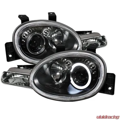 Spyder Auto Black LED Halo Projector Headlights for 1995-1999 Plymouth Neon, H1 Lights - PRO-YD-DN95-HL-BK
