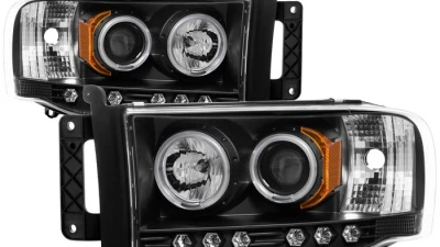 Spyder Auto CCFL LED Black Projector Headlights for Dodge Ram 1500 2500 3500 2002-2005                                     - PRO-YD-DR02-CCFL-BK - Image 9
