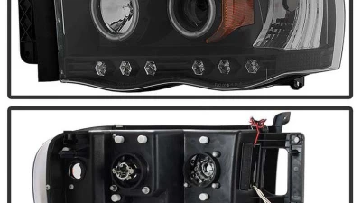 Spyder Auto CCFL LED Black Projector Headlights for Dodge Ram 1500 2500 3500 2002-2005                                     - PRO-YD-DR02-CCFL-BK - Image 2