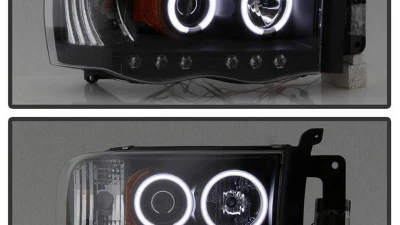 Spyder Auto CCFL LED Black Projector Headlights for Dodge Ram 1500 2500 3500 2002-2005                                     - PRO-YD-DR02-CCFL-BK - Image 8