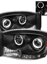 Spyder Auto Halo LED Black Projector Headlights for Dodge Ram 1500 2500 3500 1996-2008                                     - PRO-YD-DR06-HL-BK - Image 9