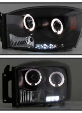 Spyder Auto Halo LED Black Projector Headlights for Dodge Ram 1500 2500 3500 1996-2008                                     - PRO-YD-DR06-HL-BK - Image 8