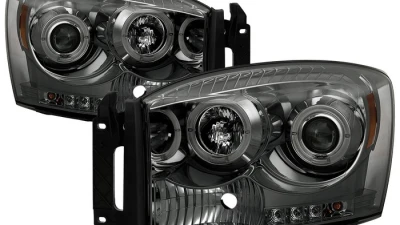 Spyder Auto Smoke LED Halo Projector Headlights for Dodge Ram 2500 | 3500 2006-2009                                     - PRO-YD-DR06-HL-SM - Image 9