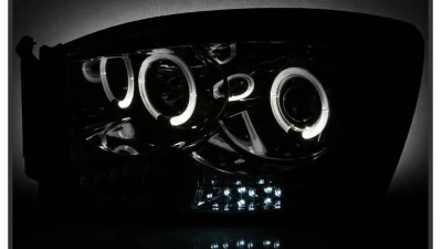 Spyder Auto Smoke LED Halo Projector Headlights for Dodge Ram 2500 | 3500 2006-2009                                     - PRO-YD-DR06-HL-SM - Image 6