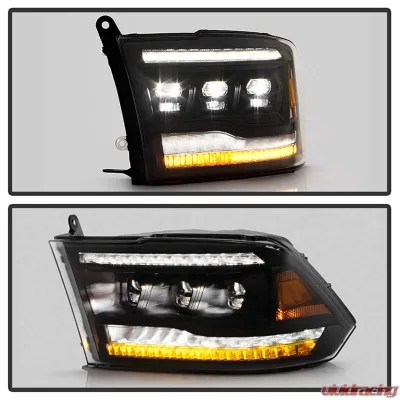 Spyder Auto Apex High-Power LED Headlights Black for 2013-2019 Dodge Ram 1500 2500 3500 - PRO-YD-DR13AP-SEQ-BK