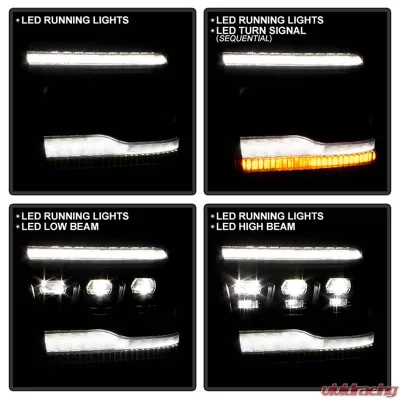 Spyder Auto Apex High-Power LED Headlights Black for 2013-2019 Dodge Ram 1500 2500 3500 - PRO-YD-DR13AP-SEQ-BK