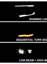 Spyder Auto Apex High-Power LED Module Headlights Black for 2019-2020 Dodge Ram Halogen                                     - PRO-YD-DR19HALAP-SEQ-BK - Image 10