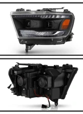 Spyder Auto Apex High-Power LED Module Headlights Black for 2019-2020 Dodge Ram Halogen                                     - PRO-YD-DR19HALAP-SEQ-BK - Image 2