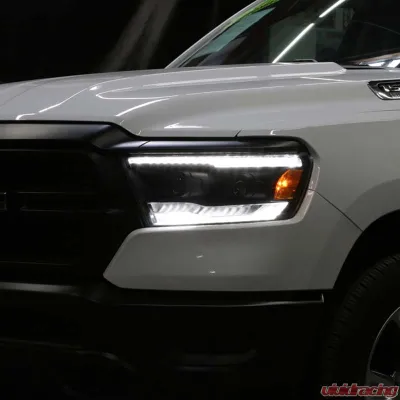 Spyder Auto Apex High-Power LED Module Headlights Black for 2019-2020 Dodge Ram Halogen - PRO-YD-DR19HALAP-SEQ-BK