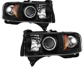 Spyder Auto 1-Piece CCFL LED Black Projector Headlights for Dodge Ram 1500 2500 3500 1994-2001