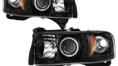 Spyder Auto 1-Piece CCFL LED Black Projector Headlights for Dodge Ram 1500 2500 3500 1994-2001                                     - PRO-YD-DR94-CCFL-BK - Image 9