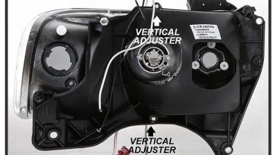 Spyder Auto 1-Piece CCFL LED Black Projector Headlights for Dodge Ram 1500 2500 3500 1994-2001                                     - PRO-YD-DR94-CCFL-BK - Image 5