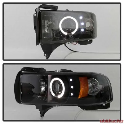 Spyder Auto Black Smoke LED Halo Projector Headlights for Dodge Ram 2500 | 3500 1999-2002 - PRO-YD-DR94-HL-AM-BSM