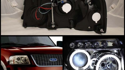 Spyder Auto Halo LED Chrome Projector Headlights for Ford Expedition 2003-2006                                     - PRO-YD-FE03-HL-C - Image 2