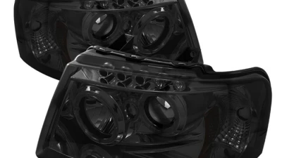 Spyder Auto Smoke LED Halo Projector Headlights for Ford Expedition 2003-2006, High H1 Lights                                     - PRO-YD-FE03-HL-SM - Image 2