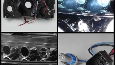 Spyder Auto Smoke LED Halo Projector Headlights for Ford Expedition 2003-2006, High H1 Lights                                     - PRO-YD-FE03-HL-SM - Image 2