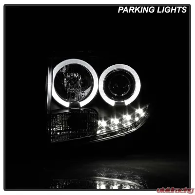 Spyder Auto Black DRL Projector Headlights for 2008-2012 Ford Escape Halogen - PRO-YD-FES08-DRL-BK