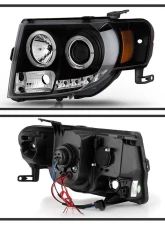 Spyder Auto Black DRL Projector Headlights for 2008-2012 Ford Escape Halogen                                     - PRO-YD-FES08-DRL-BK - Image 2