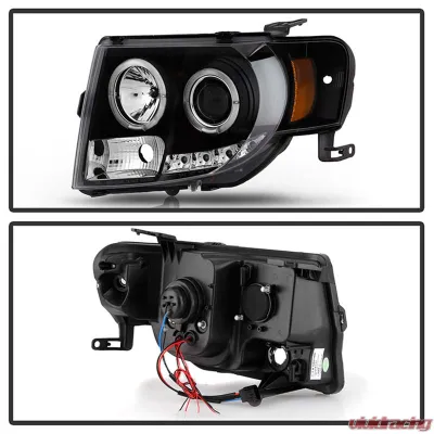 Spyder Auto Black DRL Projector Headlights for 2008-2012 Ford Escape Halogen - PRO-YD-FES08-DRL-BK