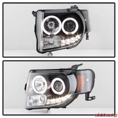 Spyder Auto Black DRL Projector Headlights for 2008-2012 Ford Escape Halogen - PRO-YD-FES08-DRL-BK
