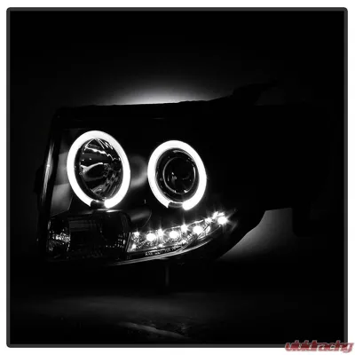 Spyder Auto Black DRL Projector Headlights for 2008-2012 Ford Escape Halogen - PRO-YD-FES08-DRL-BK