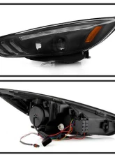 Spyder Auto Signature Projector Headlights Sequential Turn Signal Light Bar Black Ford Focus 2015-2018                                     - PRO-YD-FF15-LBSEQ-BK - Image 2
